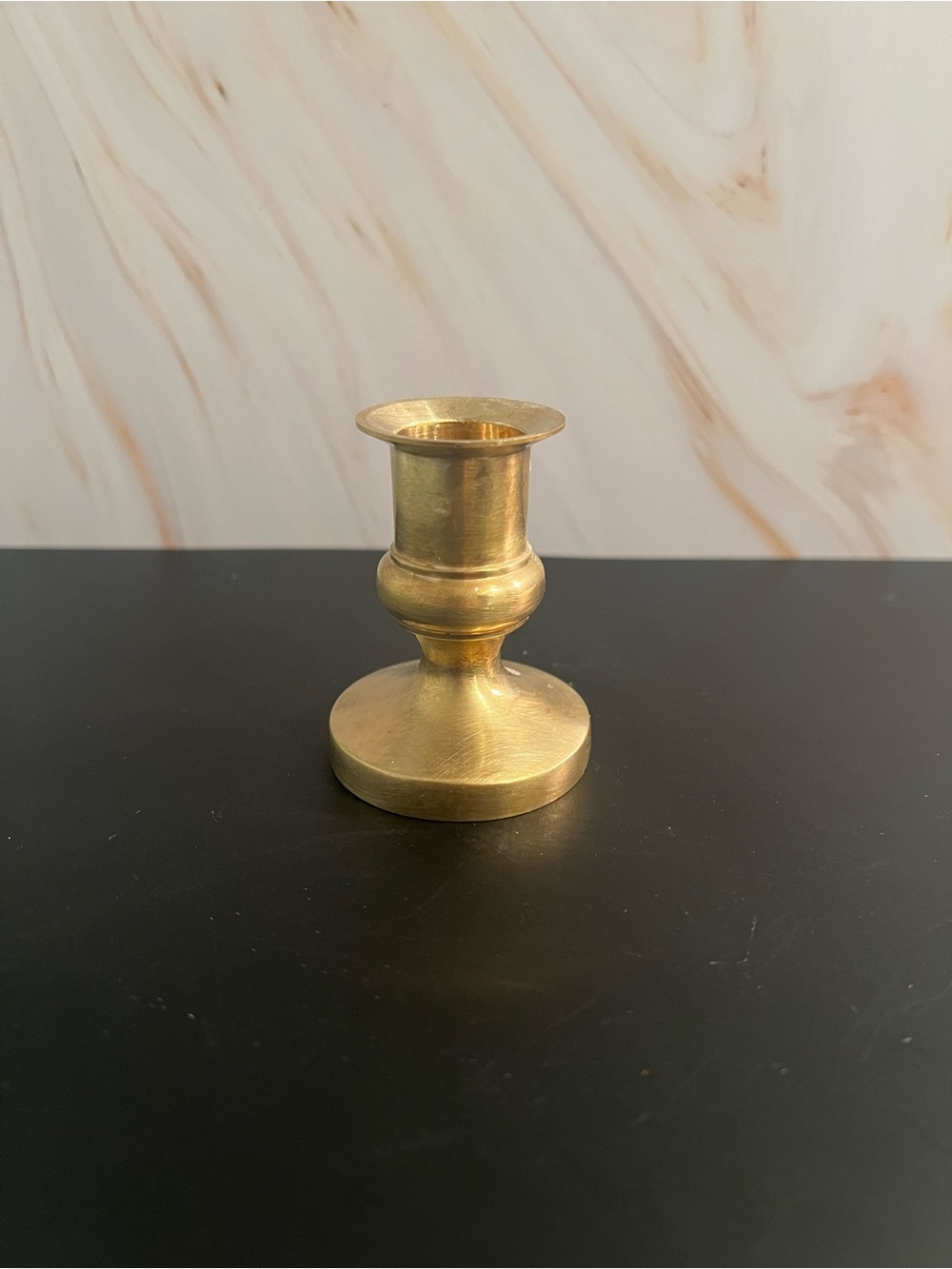 Source Unknown Brass Finish Single-Light Candle Holder in Gold